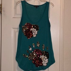 Floral Sequence tank top